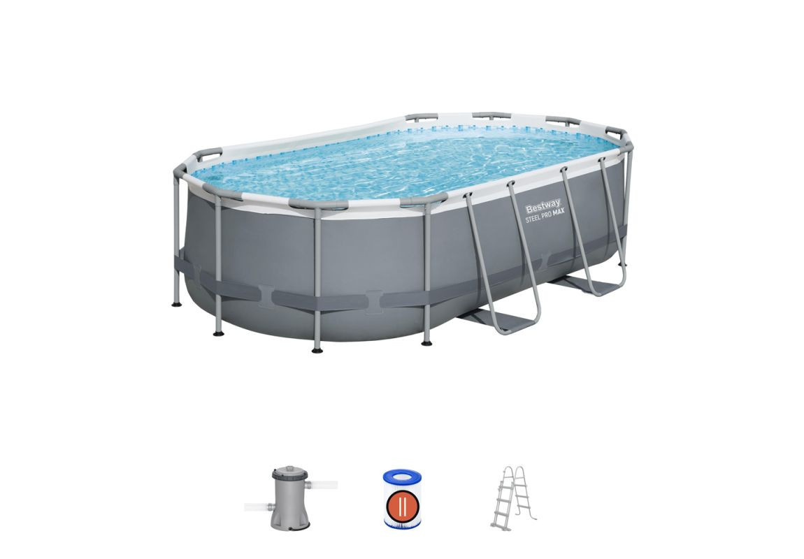Montažni bazen Steel Pro MAX | 427 x 250 x 100 cm sa pumpom s kartonskim filterom